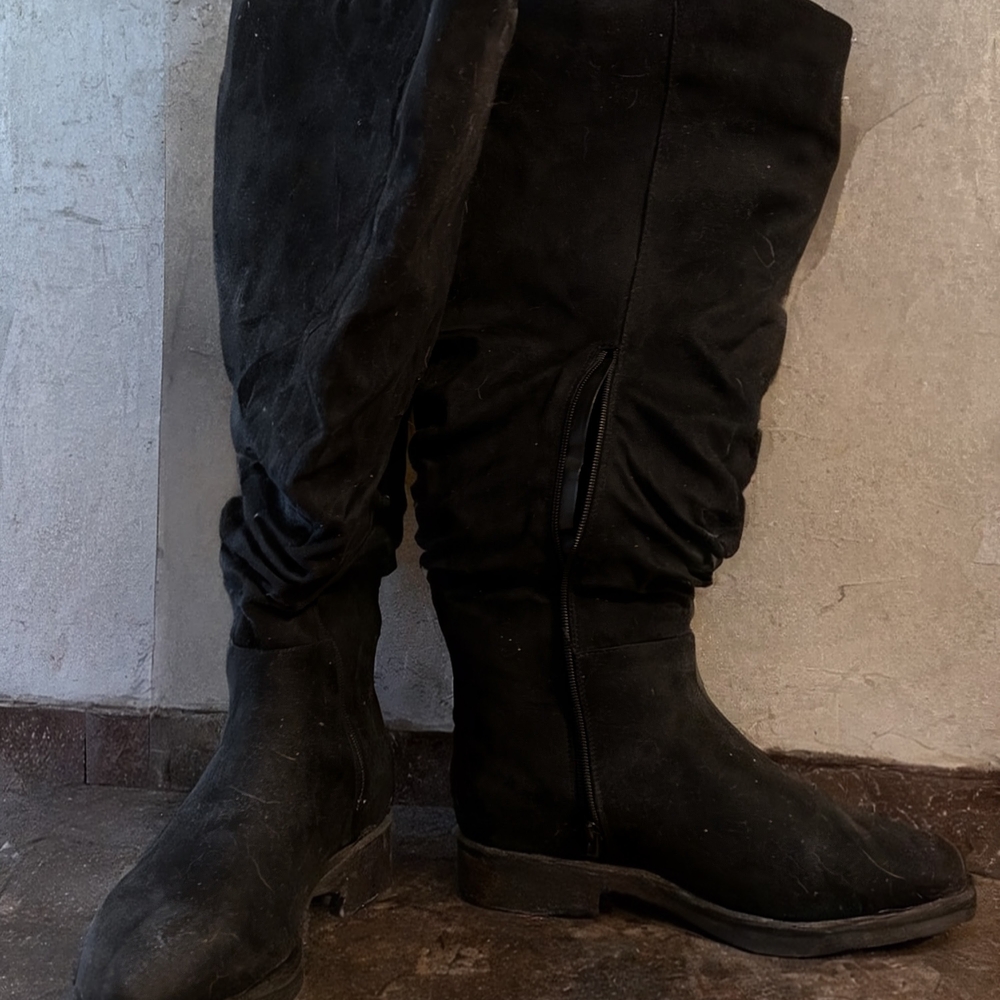 JustFab Black Knee-High Boots